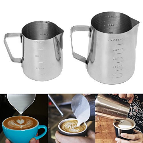 Amrka Stainless Steel Coffee Cup Frothing Milk Latte Jug Fancy Foam Pitcher 350550ml 350ml