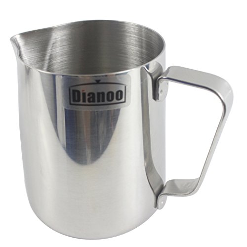 Dianoo Milk Pitcher Stainless Steel Milk Cup Good Grip Frothing Pitcher Coffee Pitcher Espresso Machines Milk Frother Latte Art 1PCS 350ML