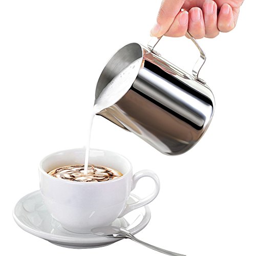 Milk Pitcher Stainless Steel Frothing Pitcher Koncle Frothing Milk with Measurement Markings for Latte Art Cappuchinos Expresso Cream Water Juices Smoothies Pro Barista Home Use 20 Oz