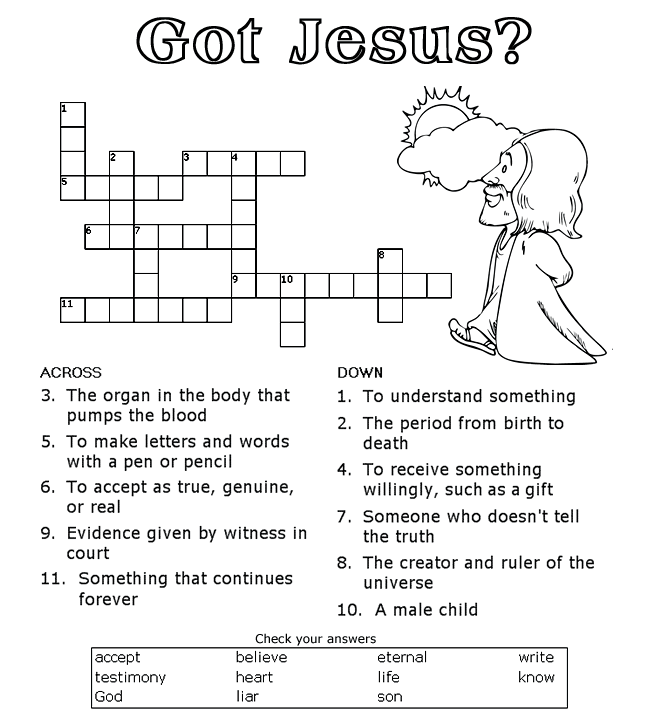 Printable Bible Crossword Puzzles