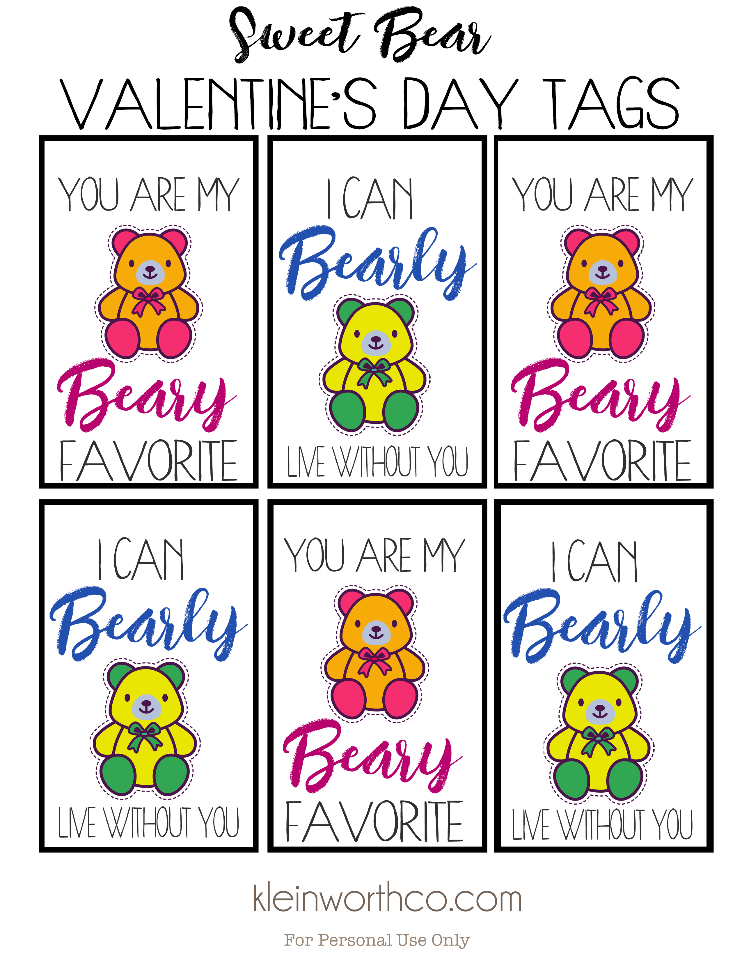 You Are Beary Special Printable