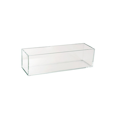 Wedding Centrepieces - Crystal Glass Rectangle Low Rise Trough Clear (30.5x10cmH)