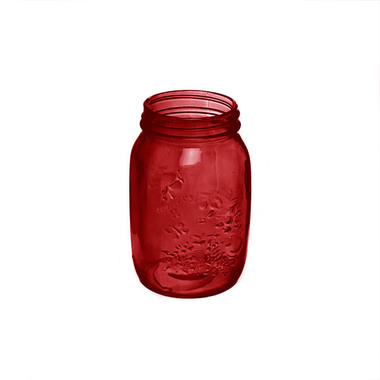 Mason Jars - Glass Mason Jar Medium Red (8.5x13.5cmH)