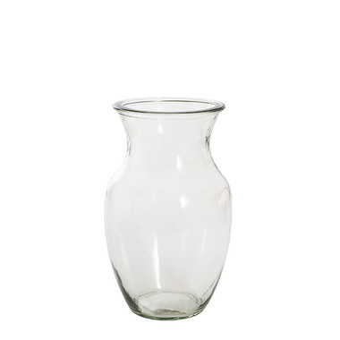 Recycled Style Glass Vases - Glass Ginger Flared Vase Solid Clear (12Dx20cmH)