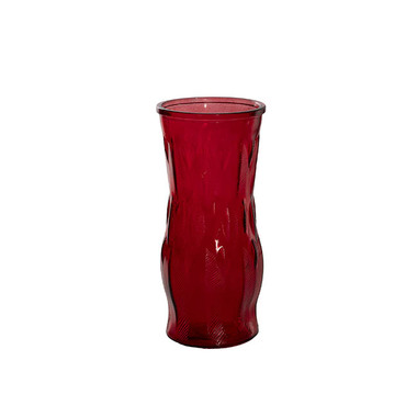 Recycled Style Glass Vases - Glass Country Flared Vase Solid Red (10Dx22cmH)