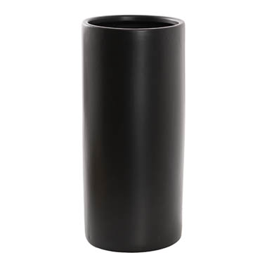 Ceramic Vase - Ceramic Bondi Cylinder Vase Matte Black (18Dx40cmH)