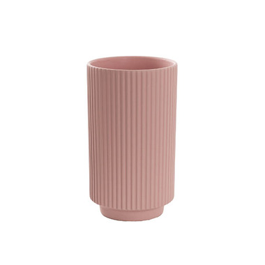 Trend Ceramic Pots - Ceramic Mykonos Muse Vase Matte Blush Pink (14x14x24cmH)