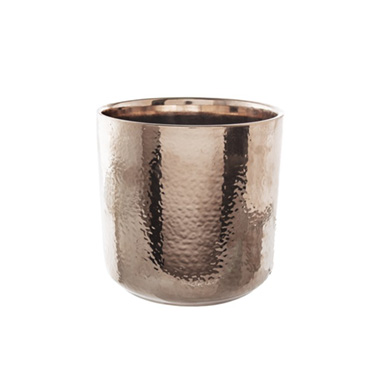 Metallic Pots - Ceramic Metallic Cylinder Pot Rose Gold (15.5x15cmH)