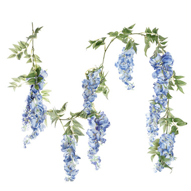 Artificial Garlands - Wisteria x 9 Head Vine Garland Blue (200cmL)