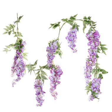 Artificial Garlands - Wisteria x 9 Head Vine Garland Purple (200cmL)