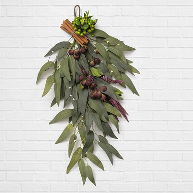 Artificial Garlands - Eucalyptus Seeded Willow Leaf Swag Green (80cmH)