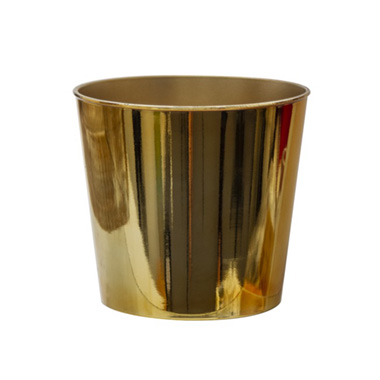 Flora Flower Pots & Planters - Flora Chrome Pot Round (17Dx15.5cmH) Gold