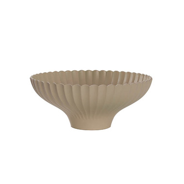 Decorative Trays - Scallop Bowl Matte Taupe (24cmDx10cmH)