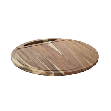 Serving Board - Acacia Wood Round Serving Cheese Board Brown (40cmDx1.5cmH)