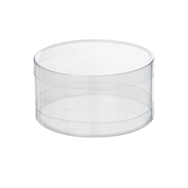 Acetate Corsage Bomboniere Box - Cello Acetate PVC Corsage Box (10cmDx5cmH) Round Clear