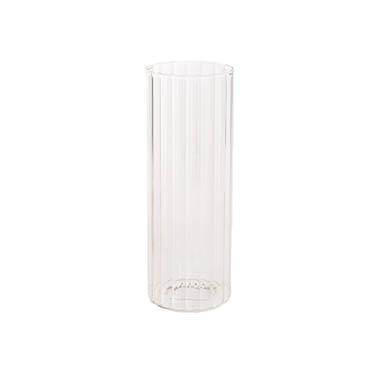 Glass Cylinder Vases - Glass Cylinder Event Vase Ribbed Clear (10Dx25cmH)