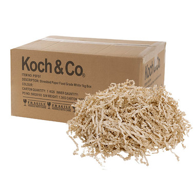 Shredded Paper - Shredded Paper Food Grade 4mm 40gsm Kraft Brown 1kg Box