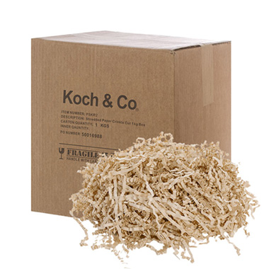 Shredded Paper - Shredded Paper Food Grade 3mm Brown Kraft 1kg Box