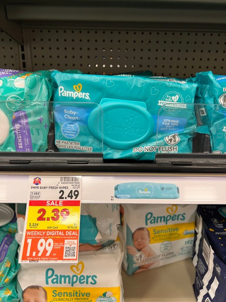 pamper wipes kroger shelf image 1