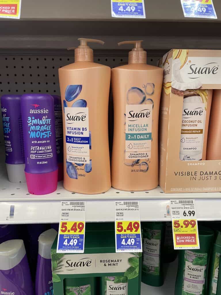 suave shampoo and contioner kroger shelf image (1)