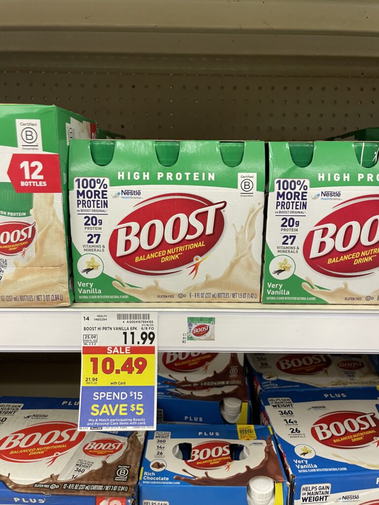 BOOST Drinks Kroger Shelf Images