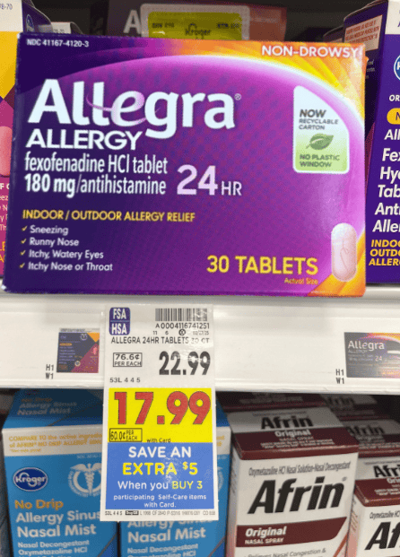 Allegra Allergy Kroger Shelf Image