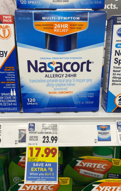 Nasacort Allergy Kroger Shelf Image