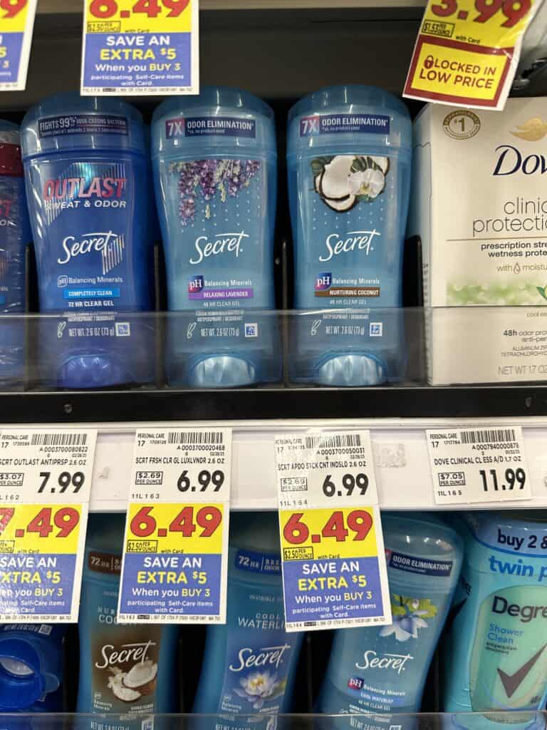 secret deodorant kroger shelf image (1)