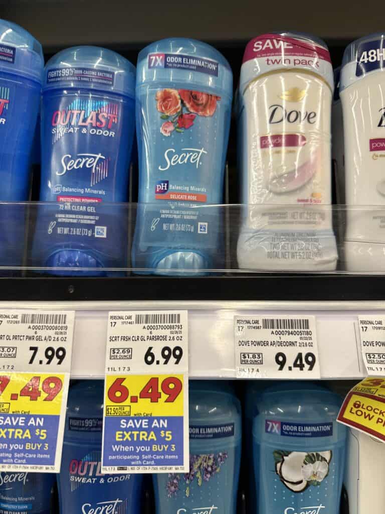 secret deodorant kroger shelf image (1)