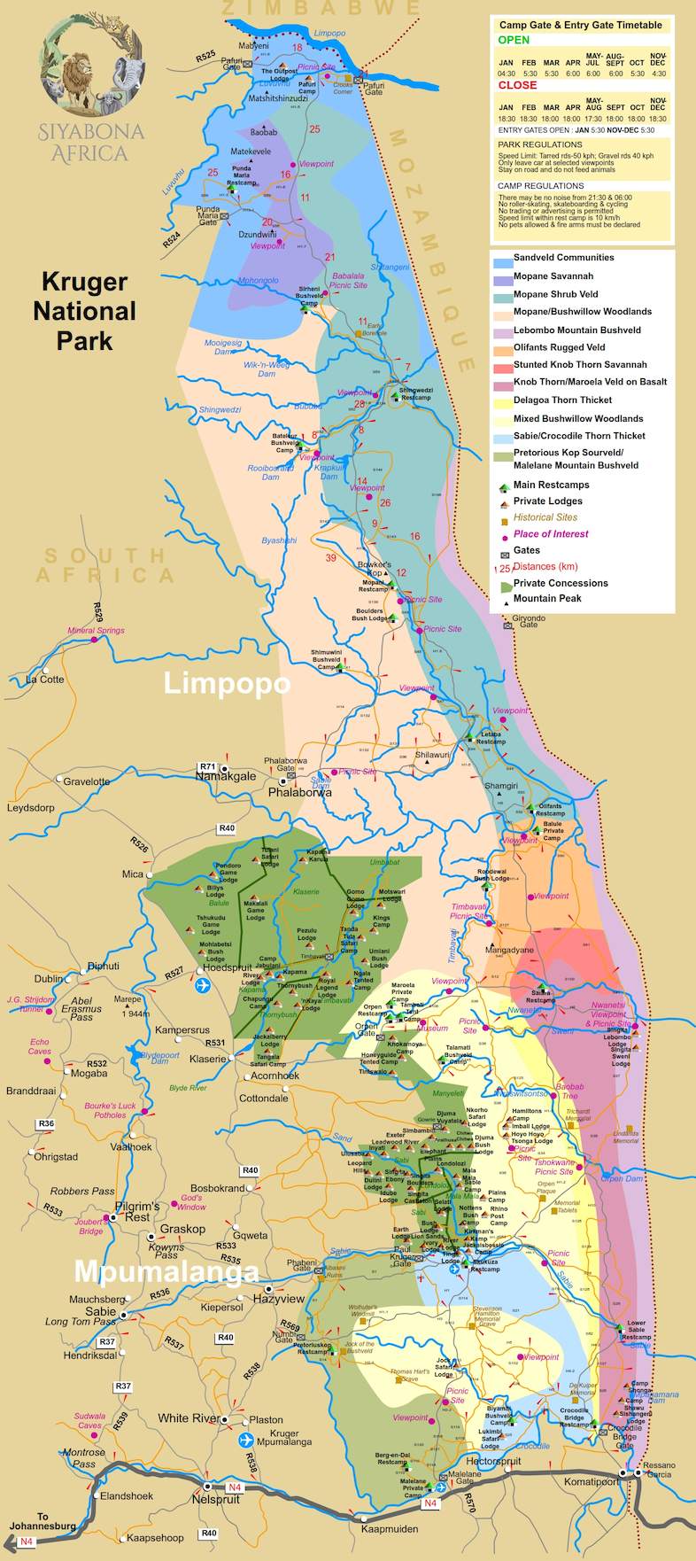 Kruger National Park Maps - Lura Sisile