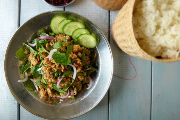 Lao Spicy Minced Chicken Salad (Larb Gai)