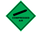 Compressed air hazard warning diamond sign