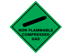 Non flammable compressed gas hazard warning diamond sign