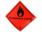 Flammable liquid 3 hazard warning diamond sign