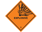 Explosive, class 1, hazard diamond label