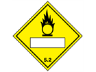 Oxidiser, oxidising agent 5.2, hazard diamond label (with write on panel)