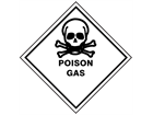 Poison gas hazard warning diamond sign