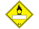 Oxidiser, oxidising agent 5.1, hazard diamond label (with write on panel)