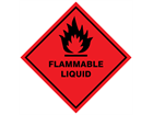 Flammable liquid hazard warning diamond sign