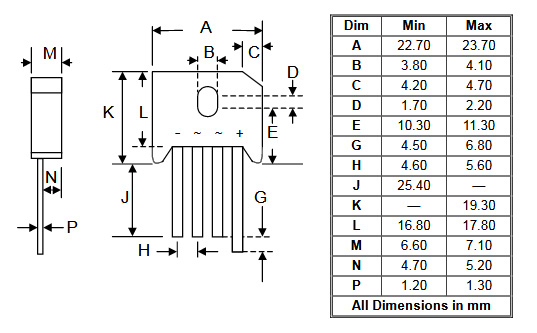 KBU606 Diode Bridge Rectifier. Laboratorio Musicale