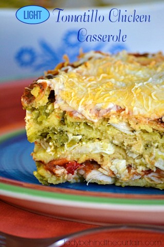 Light Tomatillo Chicken Casserole - Lady Behind The Curtain