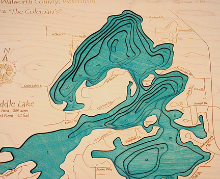 3D Laser-Carved Wood Lake Maps | Lakehouse Lifestyle