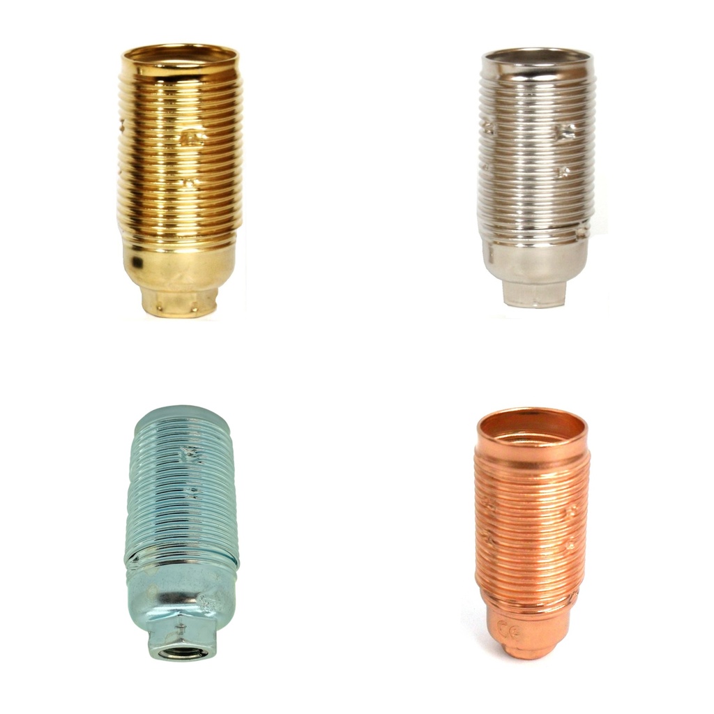 [E14 Lampholder] Plated SES 10mm Lampholder [Threaded Skirt]