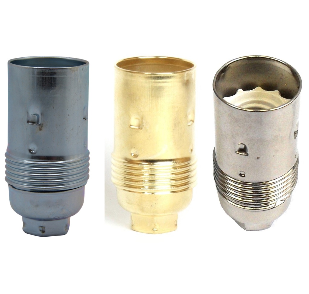 [E14 Lampholder] Plated SES 10mm Lampholder [Smooth Skirt]