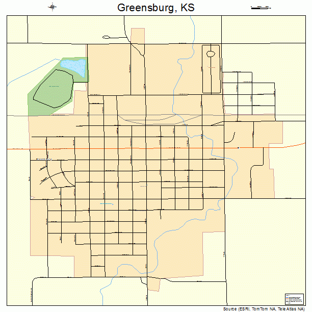 Greensburg, KS street map