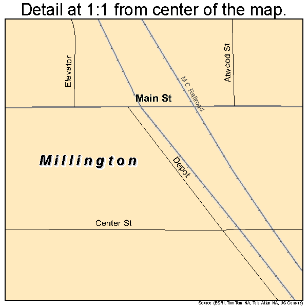 Millington, Michigan road map detail