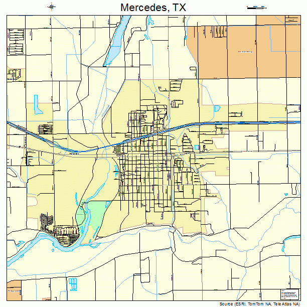 Mercedes, TX street map