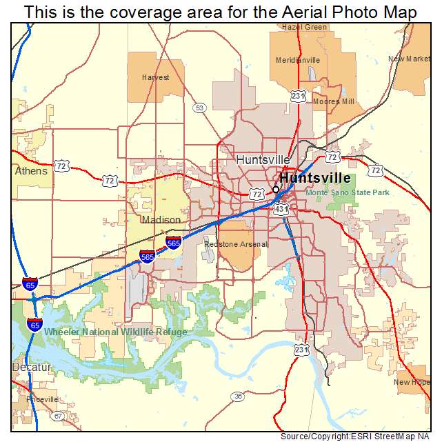 Huntsville, AL location map 