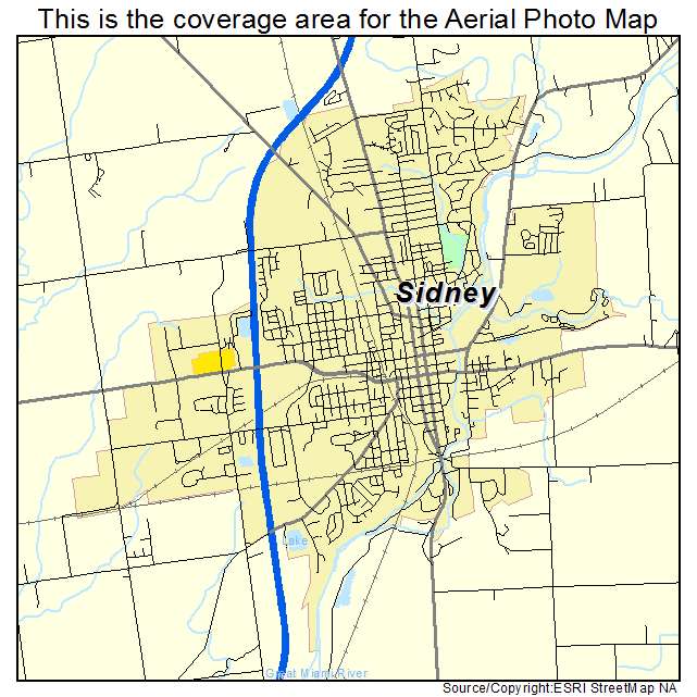 Sidney, OH location map 