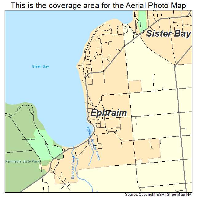 Ephraim, WI location map 